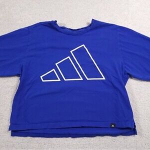 Adidas women Royal Blue Tee with White Logo